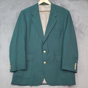 VTG Green Mens Blazer Jacket Sport Coat Size 44 L Proffitts Academia Golf Office
